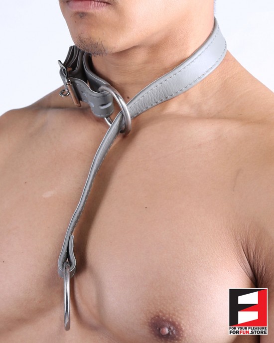 LEATHER SERIOUS BONDAGE CHOKER COLLAR CL010A