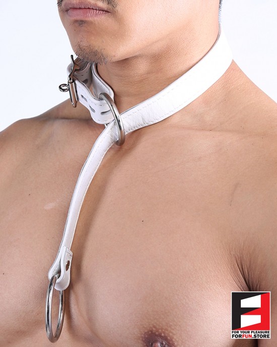 LEATHER SERIOUS BONDAGE CHOKER COLLAR CL010A