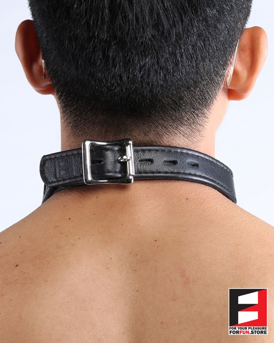 LEATHER SERIOUS BONDAGE CHOKER COLLAR CL010B