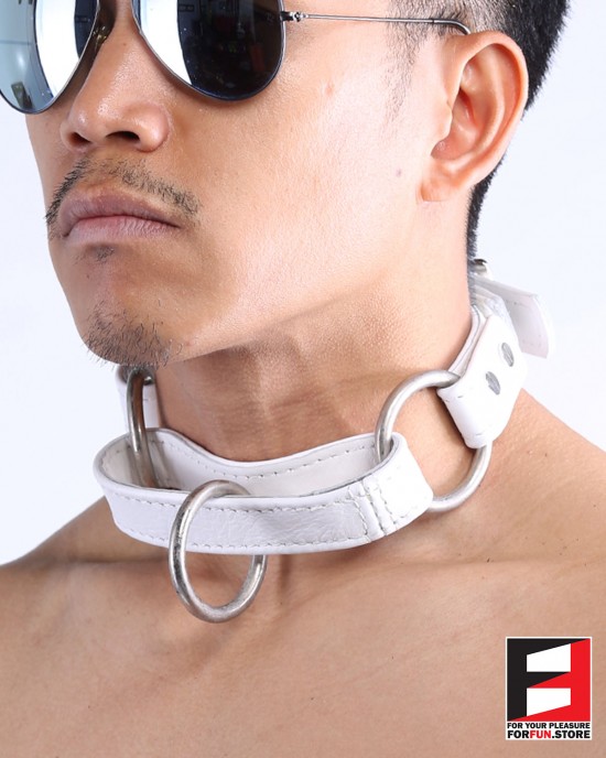 LEATHER SERIOUS BONDAGE CHOKER COLLAR CL010B