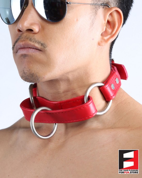 LEATHER SERIOUS BONDAGE CHOKER COLLAR CL010B