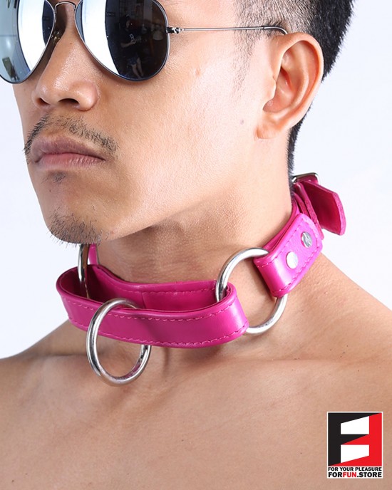 LEATHER SERIOUS BONDAGE CHOKER COLLAR CL010B