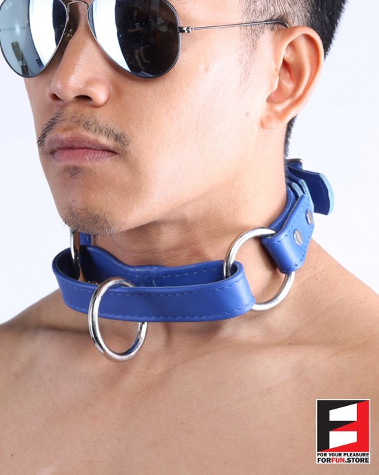 LEATHER SERIOUS BONDAGE CHOKER COLLAR CL010B