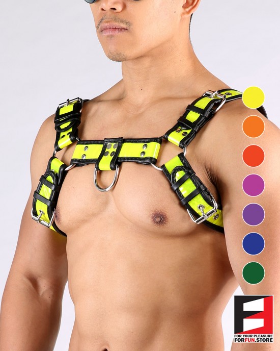 LEATHER BULLDOG GLOW HARNESS HS004R