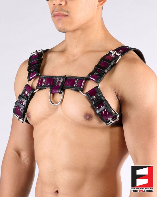 LEATHER BULLDOG GLOW HARNESS HS004R