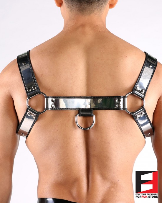 LEATHER BULLDOG STAINLESS STEEL HARNESS HS004S