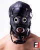 LEATHER ROUND EYES GIMP HOOD WITH GAG MA004