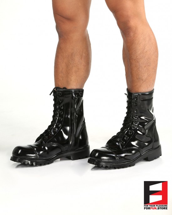 LEATHER PREMIUM POLISH COMBAT BOOTS SE-BOOT10