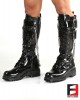 LEATHER PREMIUM POLISH TALL BOOTS WITH BELT & CHAIN SE-BOOT18A