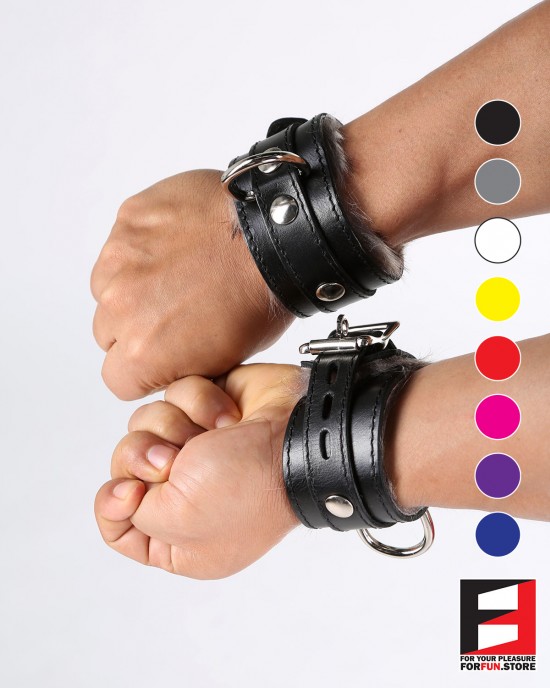 LEATHER WITH FUR WRIST RESTRAINTS WR006