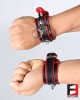LEATHER RING-CHOKER WRIST RESTRAINTS WITH STUDS WR009